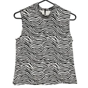 Vince Camuto Zebra Print Sleeveless Top Size Small